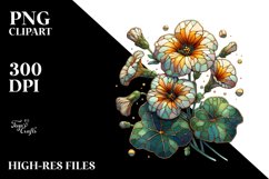 Wooden Stained Nasturtium Watercolor Product Image 1