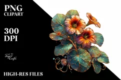 Detailed Wooden Nasturtium Stained | Clipart Product Image 1