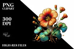 Wooden Stained Nasturtium Watercolor Product Image 1