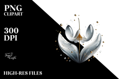 Abstract Snowdrop with Glossy Finish, Artistic PNG Product Image 2