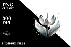 Abstract Snowdrop with Glossy Finish, Artistic PNG Product Image 2