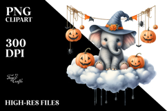 Halloween Elephant Sitting on Cloud PNG Product Image 2