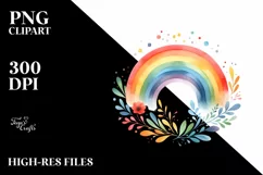 Colorful Ranbow with Stars | Sublimation | Clipart Product Image 1
