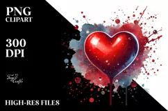 Colorful Red Heart PNG Product Image 2