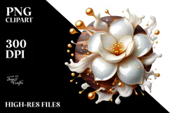 Abstract Glossy Gardenia Transparent PNG Product Image 2