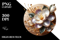 Abstract Glossy Gardenia Transparent PNG Product Image 2