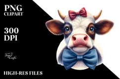 Funny Cow with Bow and Tie, Transparent PNG Product Image 2