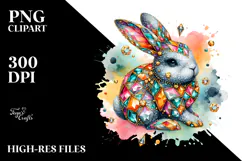 Colorful Bunny Diamonds PNG Product Image 2