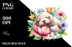 Colorful Baby Walrus Sleeping | Clipart Product Image 2