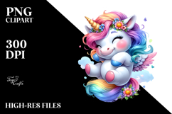 Playful Baby Unicorn, Colorful PNG Product Image 2