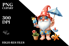 Cute Gnome with Cocktail, Transparent PNG Product Image 2