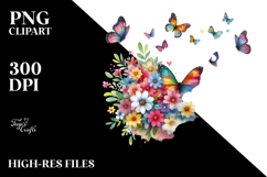 Colorful Butterfly with Cloud of Dust, Transparent PNG Product Image 2
