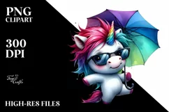 Dancing Unicorn in Watercolor PNG Product Image 3