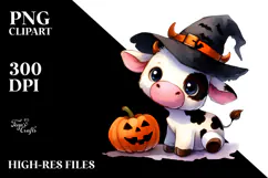 Cute Baby Cow Watercolor PNG Product Image 2