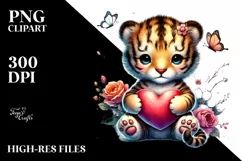 Adorned Baby Tiger Heart PNG Product Image 2