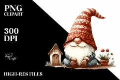 Funny Retro Gnome Clipart PNG Product Image 1