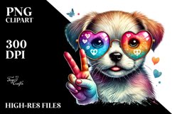 Colorful Heart Sunglasses Art PNG Product Image 2