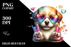Colorful Heart Sunglasses Art PNG Product Image 2