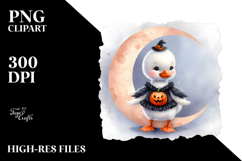 Cute Baby Swan Dressed for Halloween, Transparent PNG Product Image 2