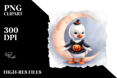 Cute Baby Swan Dressed for Halloween, Transparent PNG Product Image 2