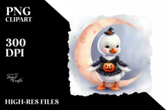 Cute Baby Swan Dressed for Halloween, Transparent PNG Product Image 2