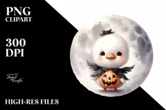 Cute Baby Swan Dressed for Halloween, Transparent PNG Product Image 3