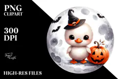 Cute Baby Swan, Halloween Theme, PNG Product Image 2