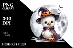 Cute Baby Swan Dressed for Halloween, Transparent PNG Product Image 3