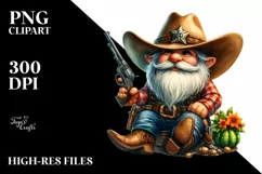 Vibrant Cowboy Gnome, High-Res PNG Product Image 1