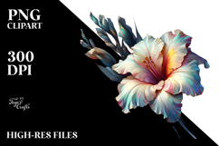 Abstract Gladiolus with Glossy Finish, Artistic PNG Product Image 2