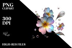 Primrose with Metallic Insertions, Watercolor PNG Product Image 3