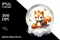 Cute Baby Squirrel Halloween PNG Product Image 3