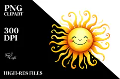 Very Simple Smiling Sun, High-Res PNG Product Image 2