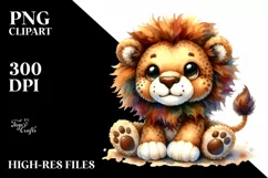 Cute Baby Old Lion Plush | Sublimation | Clipart Product Image 1