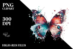 Butterfly Made of Splashes PNG Product Image 2