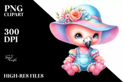 Colorful Baby Flamingo | Summer Clipart Product Image 3