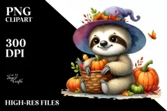 Watercolor Style Baby Sloth | Sublimation | Clipart Product Image 3