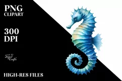 Sea Horse Watercolor Clipart Product Image 1