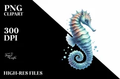 Sea Horse Watercolor Clipart Product Image 1