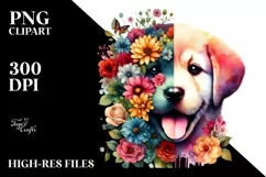 Vibrant Puppy Retro Watercolor Product Image 1