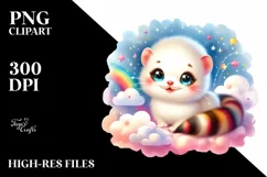 Colorful Smiling Baby Ermine | Clipart Product Image 3