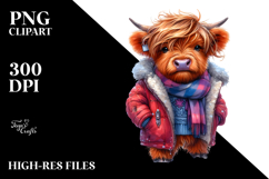 Cute Baby Highlandcow Playing, High-Res PNG Product Image 2