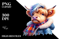 Cute Baby Highlandcow Playing, High-Res PNG Product Image 2