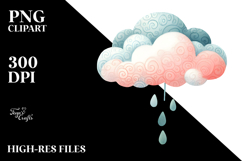 Vibrant Watercolor Cloud Illustration Product Image 2
