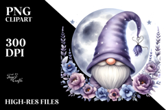 Gnome with Lavender Floral Frame JPEG Product Image 2