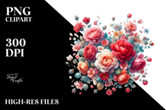 Colorful Red Roses PNG Product Image 2