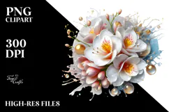 Abstract Freesia with Glossy Finish, Artistic PNG Product Image 2