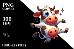 Cartoon Cow with Playful Expression PNG Product Image 2