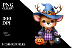 Vibrant Cute Elk Halloween PNG Product Image 2