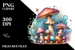 Detailed Pastel Magical Mushroom PNG Product Image 2